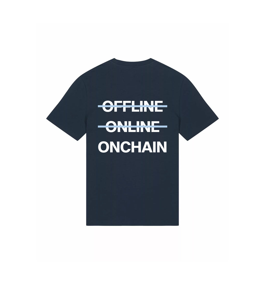 T-Shirt Creator 2.0 | "O̶F̶F̶L̶I̶N̶E̶ O̶N̶L̶I̶N̶E̶ ONCHAIN"
