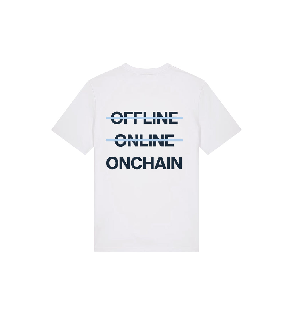 T-Shirt Creator 2.0 | "O̶F̶F̶L̶I̶N̶E̶ O̶N̶L̶I̶N̶E̶ ONCHAIN"