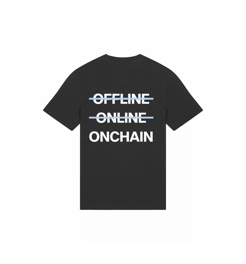 T-Shirt Creator 2.0 | "O̶F̶F̶L̶I̶N̶E̶ O̶N̶L̶I̶N̶E̶ ONCHAIN"